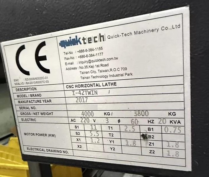 QuickTech i42-Twin Multi Axis CNC Turning Center – Lathe
