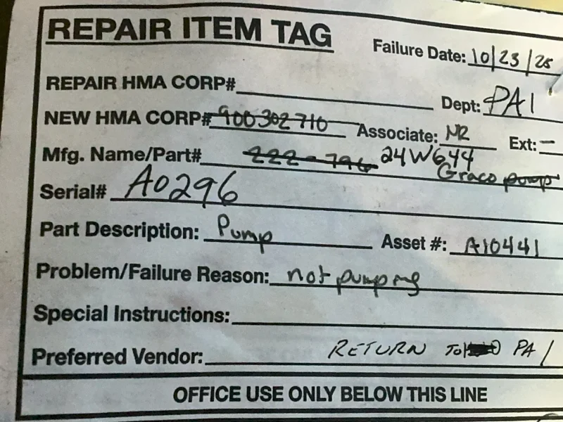 GRACO 4500PSI WORKING PRESSURE DURA-FLO DISPLACEMENT PUMP  -  24W644