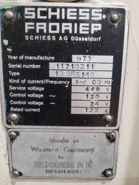 48" SCHIESS-FRORIEP VERTICAL TURRET LATHE (VTL): STOCK #18177