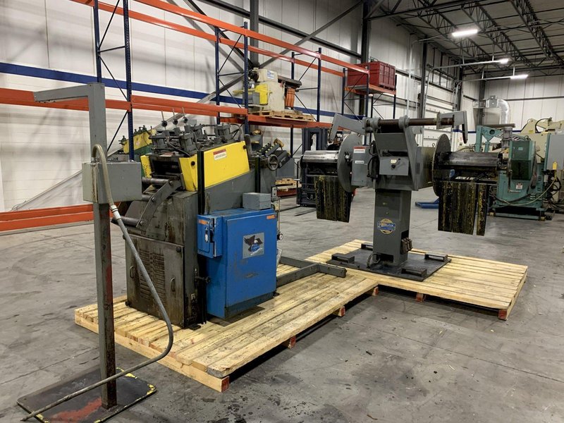 2500 lbs. x 12" Coe Press Equipment Double End Reel and Powered Straightener