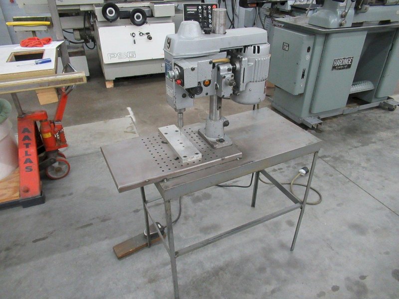 SpeedyCut ST-0 Tapping Machine with 5" Throat W/ Foot Pedal, Mounted On Metal Table