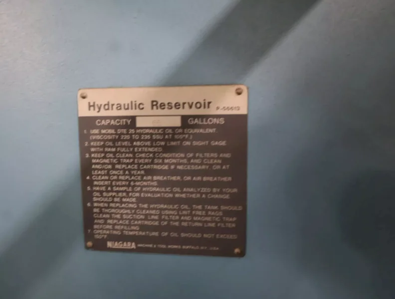 55 Ton x 8 Ft NIAGARA Hydraulic Press Brake, Model HD55-6-8