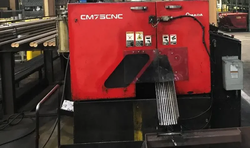 Used AMADA FULLY AUTOMATIC CARBIDE CIRCULAR SAW , Model CM75, 2.95”, Year 2005