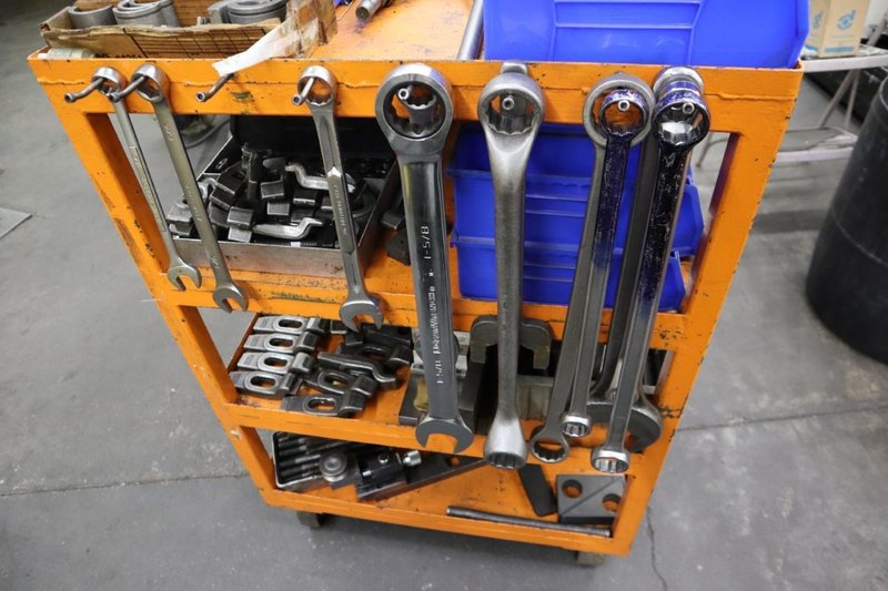 Hold-Down Clamps for Presses and More with Wrenches and Cart- Auction Item