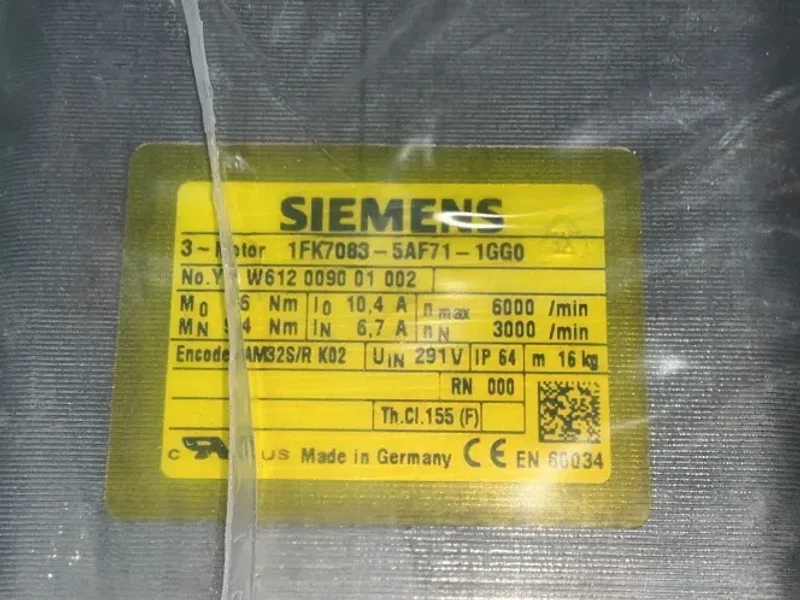 SIEMENS 6000RPM SERVO MOTOR  -  1FK7083-5AF71-1GG0