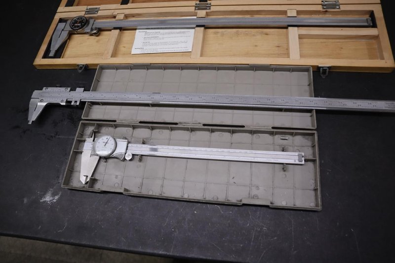 Dial and Verneer Calipers (4), Mitutoyo 12", Fowler 24", Fowler 40", Starrett 24"- Auction Item