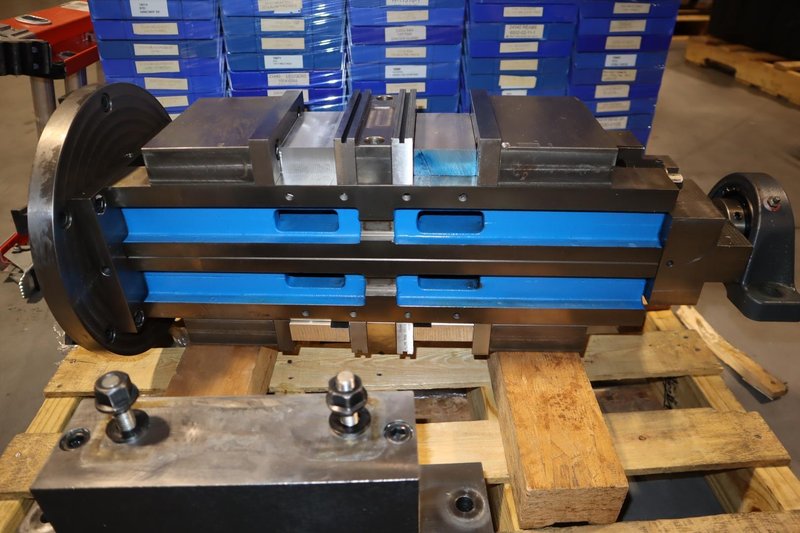 Kurt HDL6 6″ Double Station Vise's W/ Rotary Adapter Plate For Haas HRT310 Rotary- Auction Item