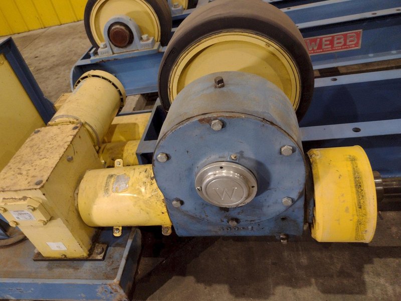 40 TON (80,000 LBS) x 15' WEBB MODEL R-500 POWERED TANK TURNING ROLLS; 1 DRIVE &amp; 3 IDLERS: STOCK #23747