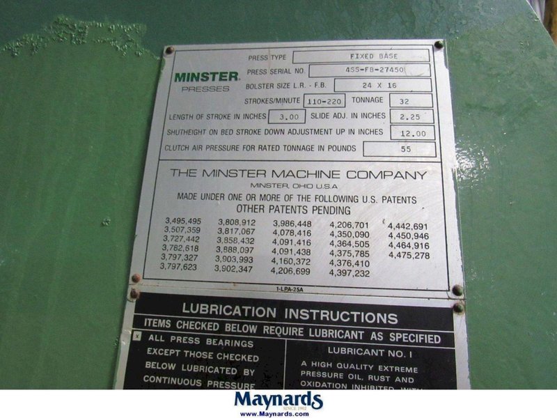 32 TON MINSTER GAP PRESS