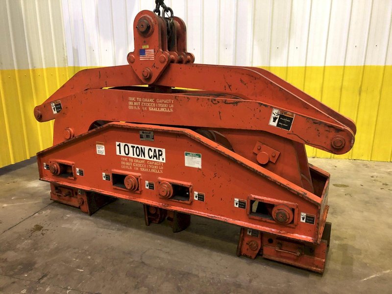 20,000 LB 10 TON BUSHMAN  MODEL #6107 DOUBLE RIM VERTICAL COIL LIFTING TONG SCISSOR TYPE COIL LIFT, NEW 2007: STOCK #15814