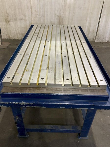 36" X 75" T-SLOT STEEL TABLE: STOCK #81278