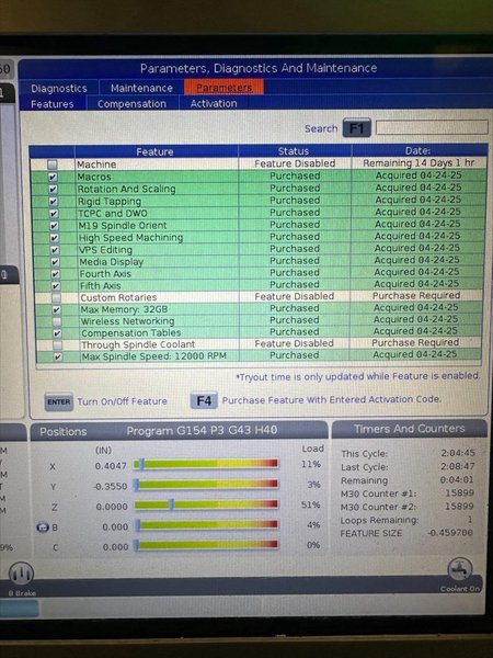 Haas VF-4SS VMC, 2021 – TR200Y Trunnion, Probe, Extended Z Axis, 50 ATC