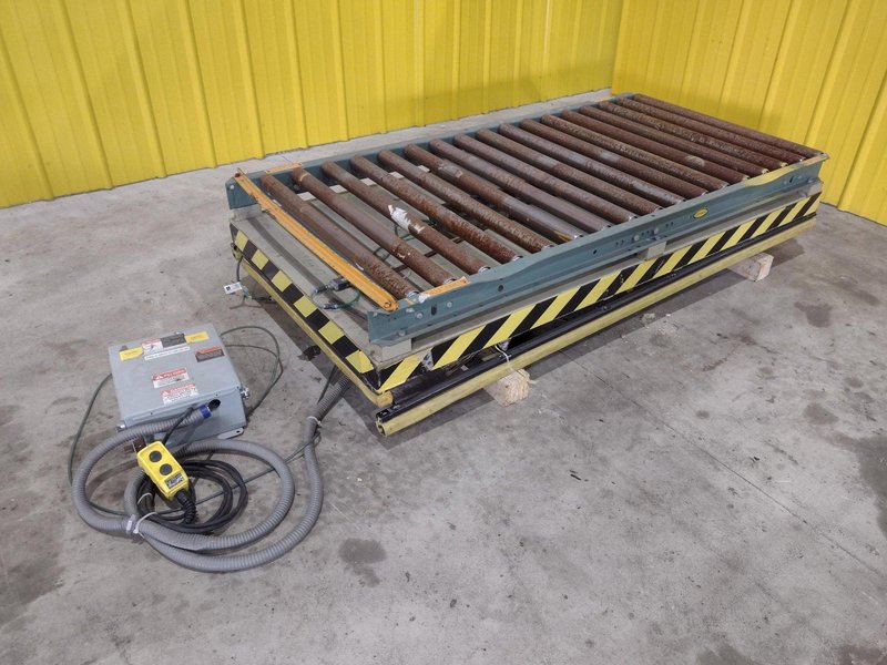 4,000 LB X 72" X 36" SOUTHWORTH MODEL #LS4-36 HYDRALUIC LIFT TABLE WITH ROLLER TOP: YOBRO #24780