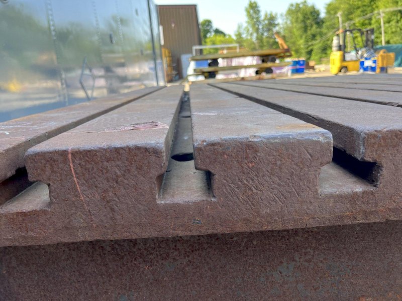 96&quot; X 72&quot; X 18&quot; T-SLOTTED PORTABLE STEEL FLOOR LAYOUT PLATE: STOCK #16814