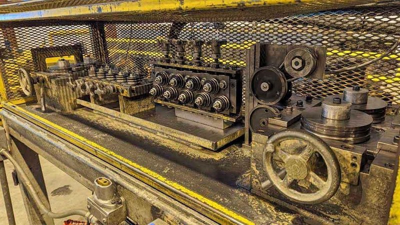 Tube Straightener and Cut-Off Machine, Komo Machine STOCK #3082