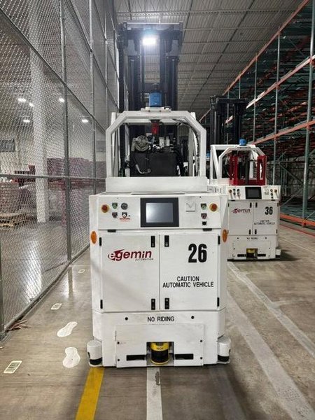 (x33) Egemin CBV 7607 LX Automated Guided Forklifts AGV, 5,300 LB Capacity, 300″ Lift, 48V- Varying Hours