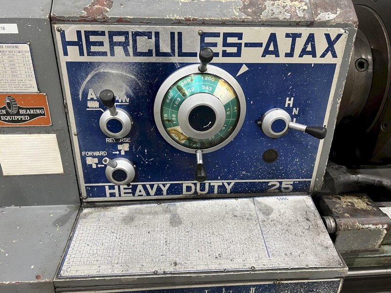 27&quot; x 84&quot; HERCULES AJAX MODEL #HR2000 #25 HEAVY DUTY GAP BED ENGINE LATHE, 4&quot; HOLE: STOCK #19837