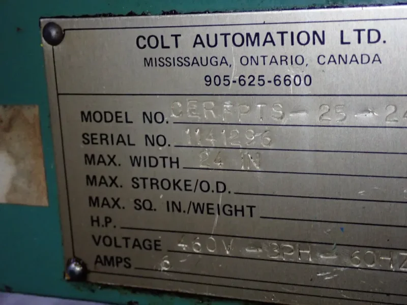 24&quot; COLT MODEL #CERFPTS-25-24 SERVO PRESS FEED: STOCK #20654