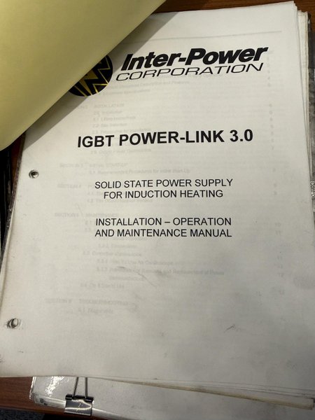 400 KW x 2 BAR INTER-POWER POWER-LINK 3.0 BILLIT INDUCTION HEATING SYSTEM, NEW 2007: YOBRO #27466