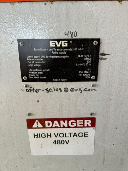 1/4" -> 5/8" EVG MODEL #RA-XE 16/3-1 (NEW 2015) AUTOMATIC REBAR STRAIGHT, CUT &amp; BENDING SYSTEM: STOCK #21142