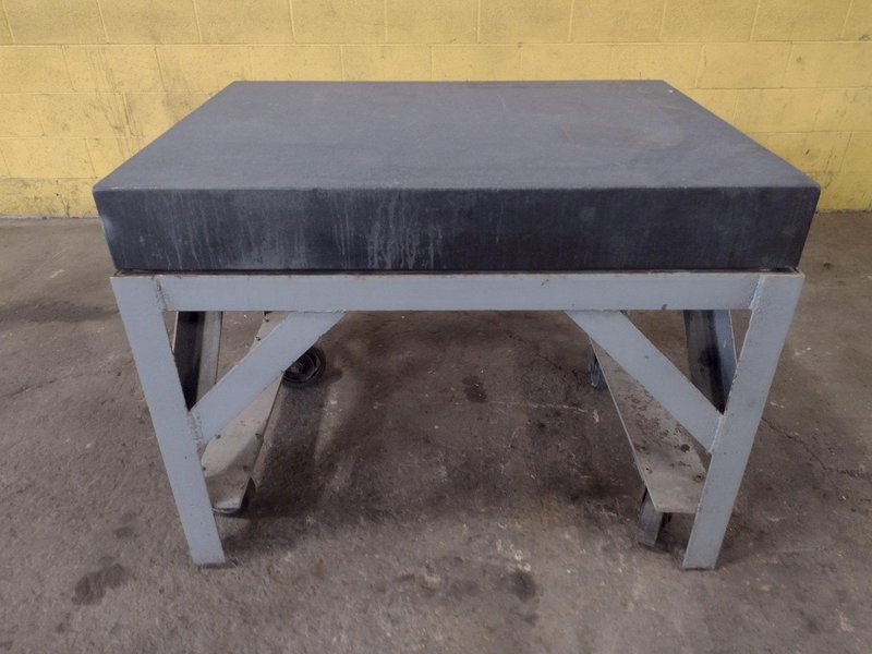 36&quot; X 48&quot; x 6.25&quot; BLACK GRANITE PLATE WORK TABLE ON WHEELS: STOCK #17862