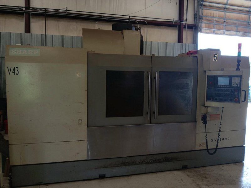 Sharp SV-6030, VMC, 2008 – w/ 4th Axis Rotary, CTS, 10,000 RPM Spindle, Box Way Machine, Under Power Inspection Ready