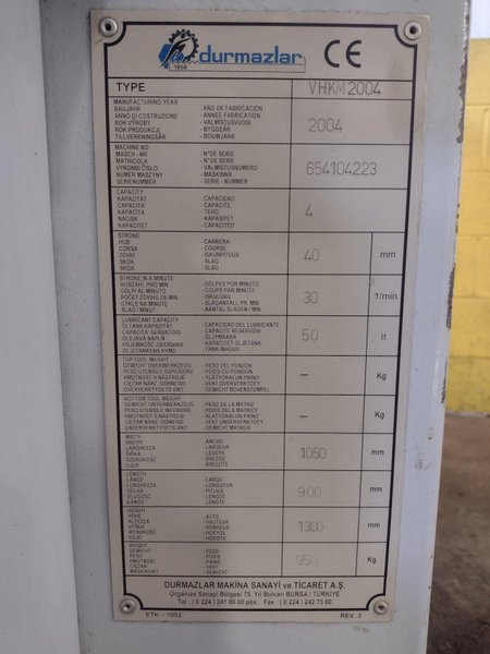 8&quot; x 8&quot; DURMA HYDRAULIC NOTCHER: STOCK 16438