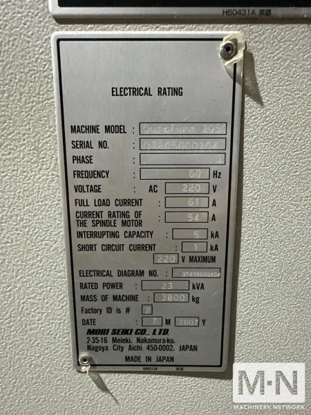 Mori Seiki DuraTurn 2050 CNC Lathe, 2007