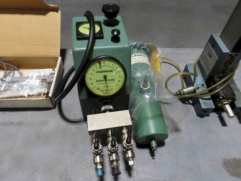 Sheffield Precisionaire Air Gauge, Federal Dimensionair Air Gauge to 0.00002", Federal AFL-9 R-2 Oil/Water Seperator and Accucal Flowmeter- Auction Item