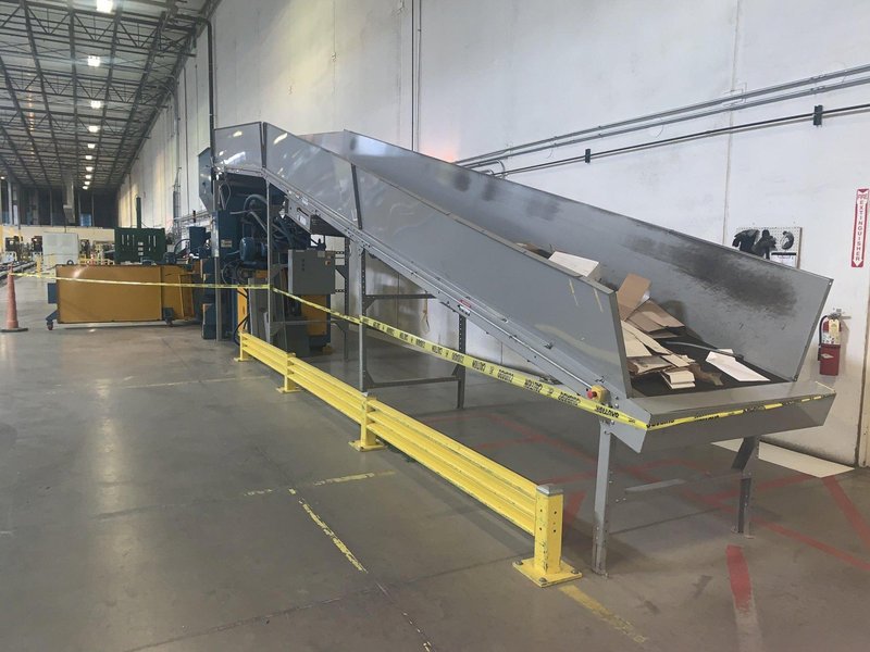 48&quot; W X 42&#039; L WYNRIGHT INCLINED POWERED BALER FEED BELT CONVEYOR: STOCK 17467