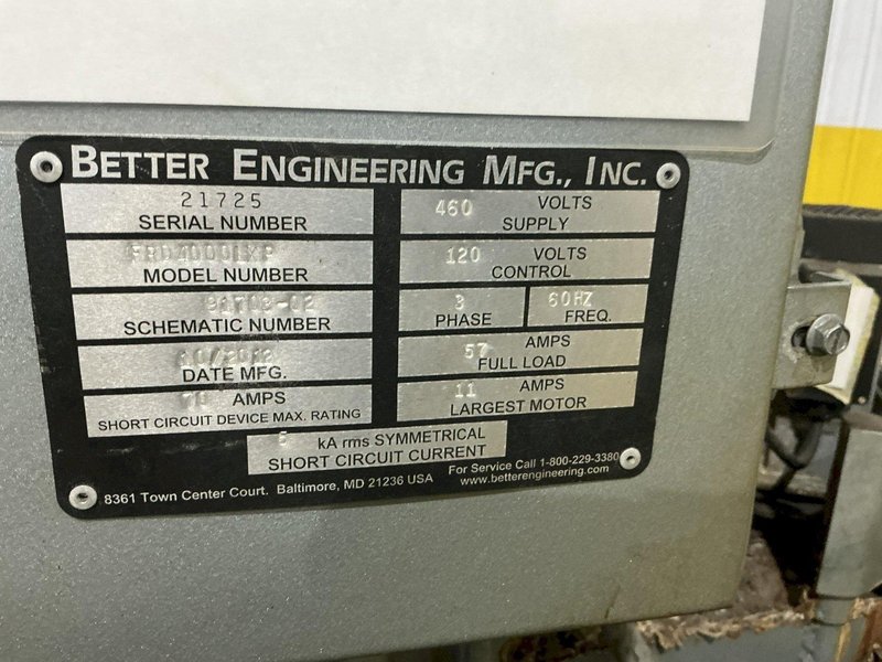 40" X 60" BETTER ENGINEERING MODEL #FRD4000LXP 3-STAGE HEATED PARTS WASHER: YOBRO #25050