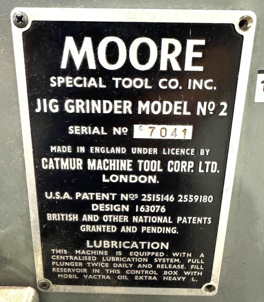 Moore No. 2 Jig Grinder, 10&quot; x 19&quot; Tbl., 40K RPM Head, DRO, Low Price