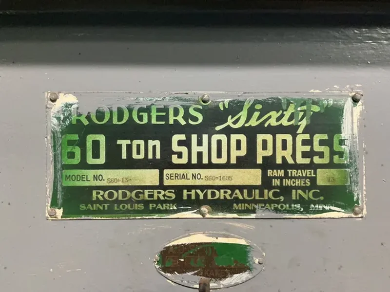 RODGERS HYDRAULICS 26” X 45” X 12.5” H-FRAME PRESS  -  S60-13