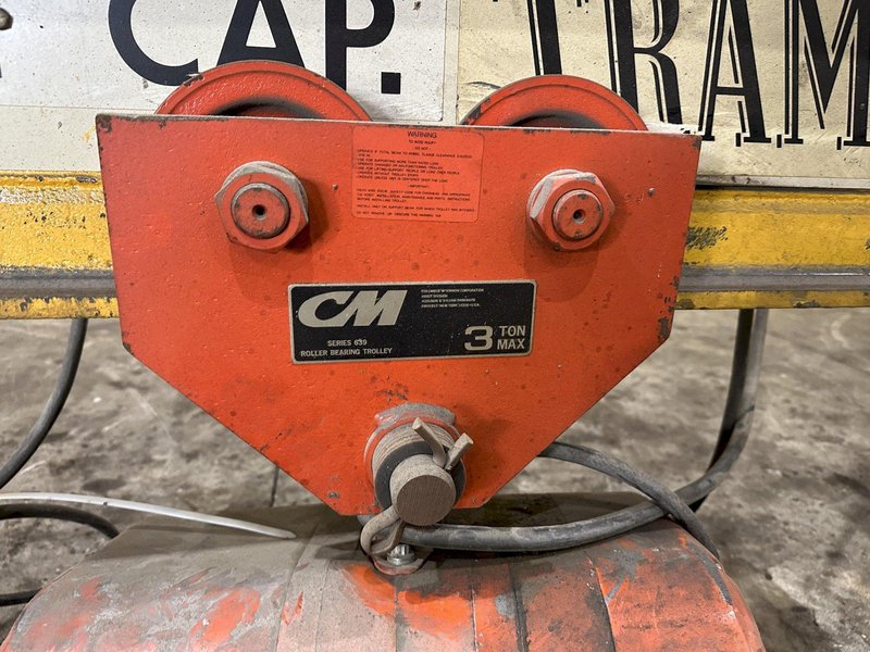 3 TON X 17' CLEVELAND TRAMRAIL UNDERSLUNG BRIDGE CRANE W/3-TON CM LODESTAR HOIST: STOCK #23053