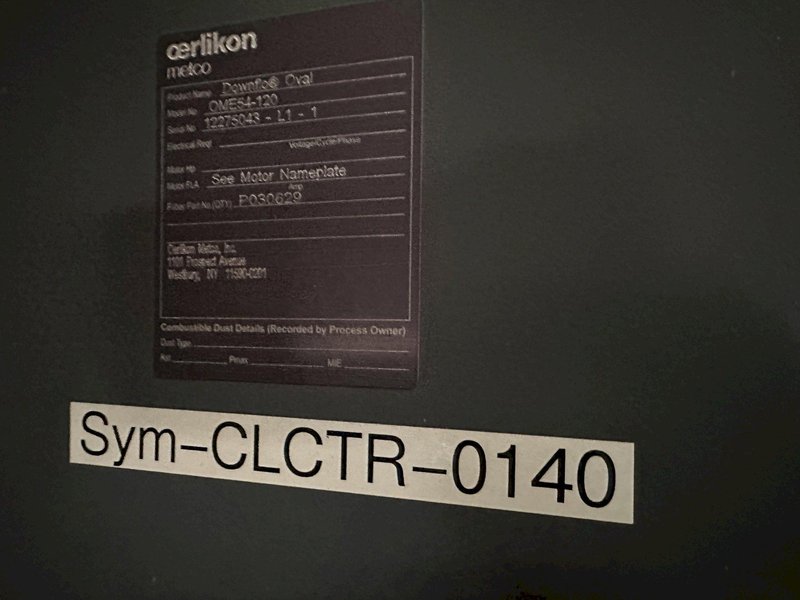 OERLIKON METCO OME-0 THERMAL SPRAY DUST COLLECTOR: STOCK #78152