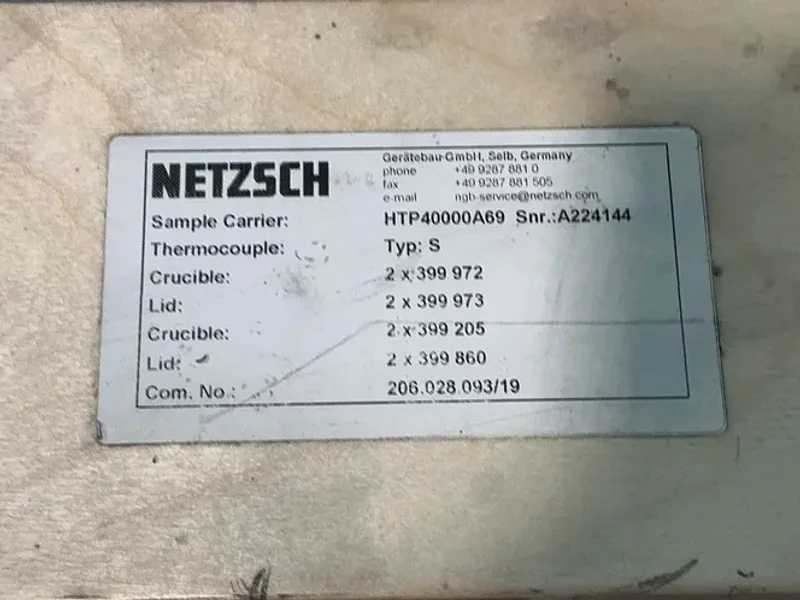 NETZSCH TG-DSC SAMPLE CARRIER TYPE S THERMOCOUPLE  -  HTP40000A69