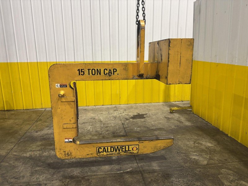 15 TON X 60&quot; CALDWELL MODEL 82RCS-15-60 C HOOK COIL LIFTER &amp; PARKING STAND: STOCK #22721