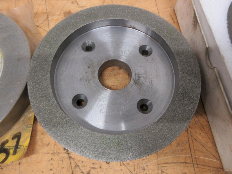 Diamond 6" Carbide Tool Grinder Wheels, (1) Accu-Finish 180 Grit, (1) MSC 150 Grit, (1) Amplex "Roughing"- Auction Item