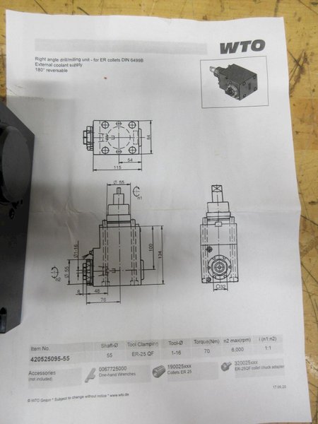 WTO QuickFlex Live Tool Holders for Eurotech Biglia T3, (1ea) Radial and Axial ER25 Collet Type, ***NEW IN BOXES**- Auction Item