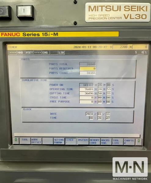 Mitsui Seiki VL30 CNC Vertical Machining Center