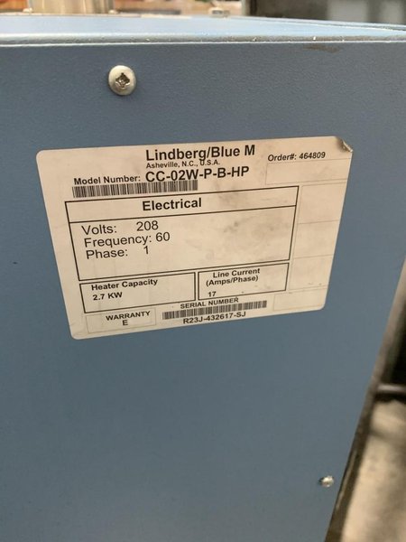 650 DEGREE 16" X 16"X 16" BLUE M MODEL CC-02W-P-B-HP MECHANICAL CONVECTION OVEN: STOCK 14508