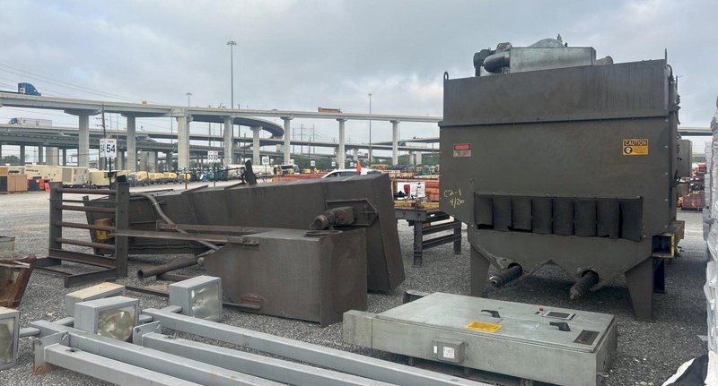 72" WIDE x 18" HIGH PANGBORN MODEL #ES1821-125 TOP &amp; BOTTOM PLATE SHOT BLAST MACHINE, WITH DUST COLLECTOR: YOBRO #25181