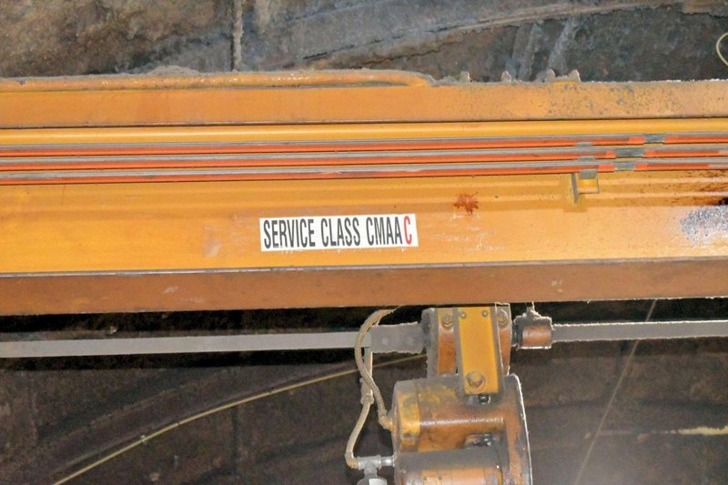 3 TON CAPACITY OVERHEAD BRIDGE CRANE W/ 2-TON COFFING CHAIN HOIST: YOBRO #24130