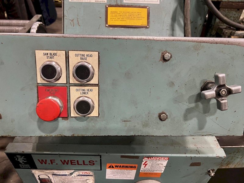 USED W.F. WELLS 10&quot; X 17&quot; HORIZONTAL DUAL POST SEMI-AUTOMATIC BANDSAW MODEL W-10-1, Stock# 11070, Year: 1995