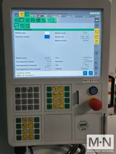 100 TON 3.4 OZ ARBURG MODEL 1200T-1000-290 VERTICAL CLAMP  INJECTION MOLDING MACHINE MFG 2022 * LOW HOURS