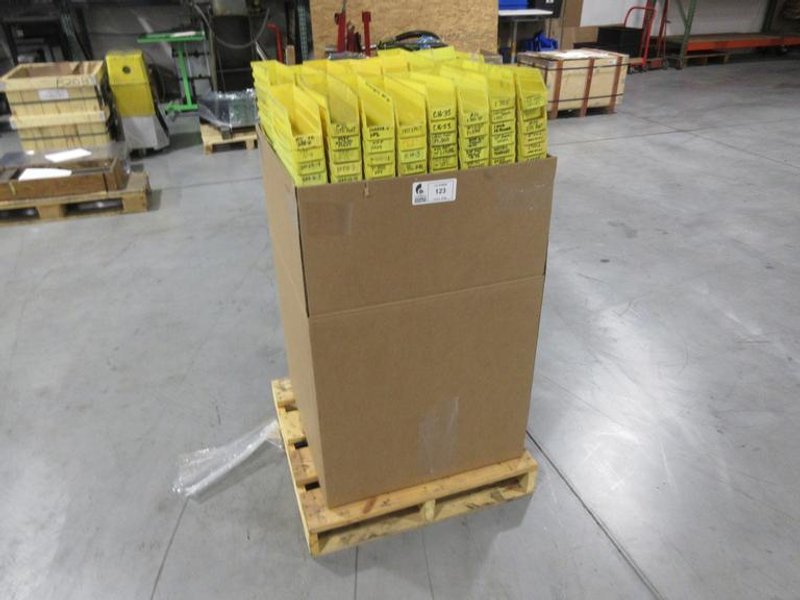 Plastic Yellow Stacking Bins 10" x 2" x 4" Size, Approx 650+ Bins on Pallet- Auction Item