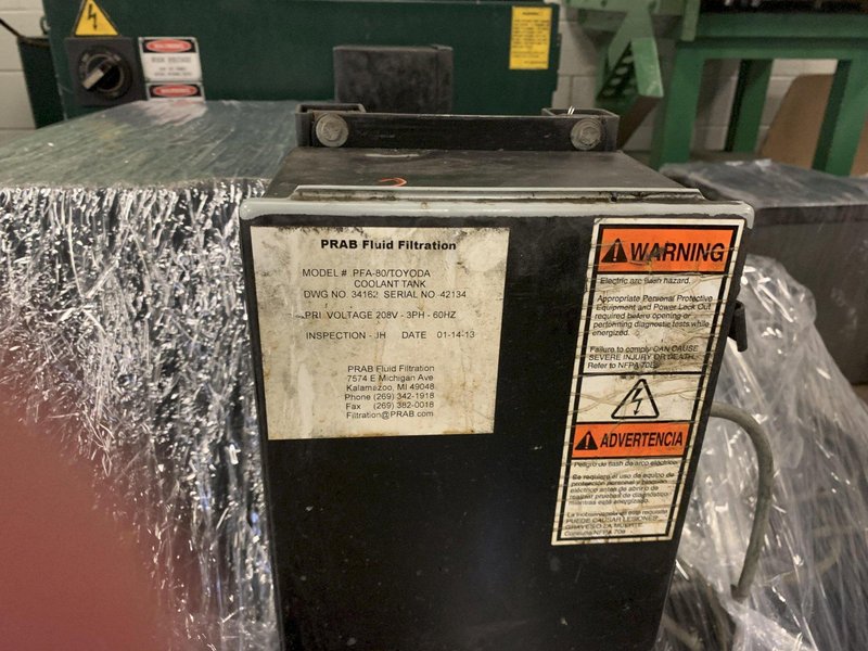 Qty 4 - PRAB Model PFA-80 Paper Filter Filtration Coolant Conveyor Systems