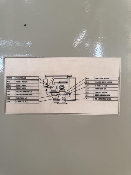 38.6" X 197" HWACHEON MEGATURN 95 CNC 9" HOLLOW SPINDLE OIL FIELD LATHE. STOCK # 0882125