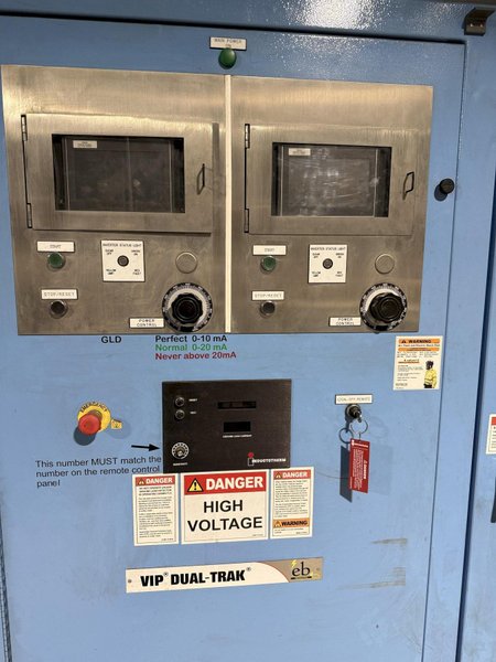 2021 Inductotherm melt system with 2- traveling charge feeders with scales, Inductotherm type 3000 DT-2 ACF-2 3000 kw power supply rated at 300 h. s/n 21H-381478-246-11 interconnecting buss and cables, 2- 4metric steel shell furnaces with stands, hydraulic system , water system with twin 50hp pumps, 2021 Emsco model Hypro 25 stainless steel heat exchanger , related piping, controls, remote operators stand, related controls, lining pushout, Sonmez incoming power transformer type HTYAA3KH-326623 s/n 15729 rated at 3260-4025 KVA, 12,470 volt primary volts, 2x575 secondary volts, spare incoming transformer same as above s/n 15364