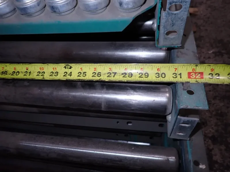 AUTOMATED CONVEYOR SYSTEMS 31" x 120" ROLLER CONVEYOR W/BALL TRANSFER CONVEYOR